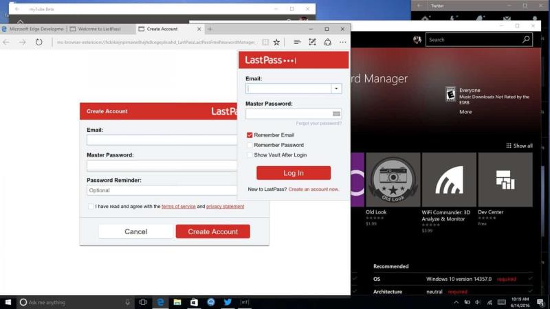 如何在 14361 中的 Windows 10 Edge 上設置和使用 LastPass