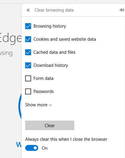 Microsoft Edge 검색 기록을 자동으로 삭제하는 방법
