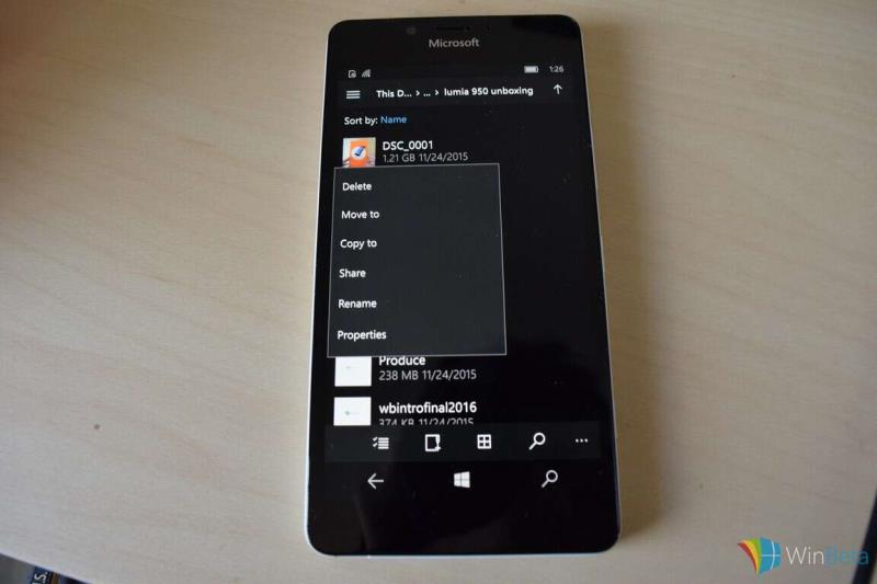 Immergersi in Esplora file su Windows 10 Mobile con Lumia 950