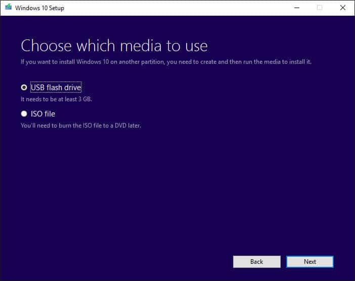 Microsoftのメディア作成ツールを介してWindows1011月更新ISOファイルをダウンロードします