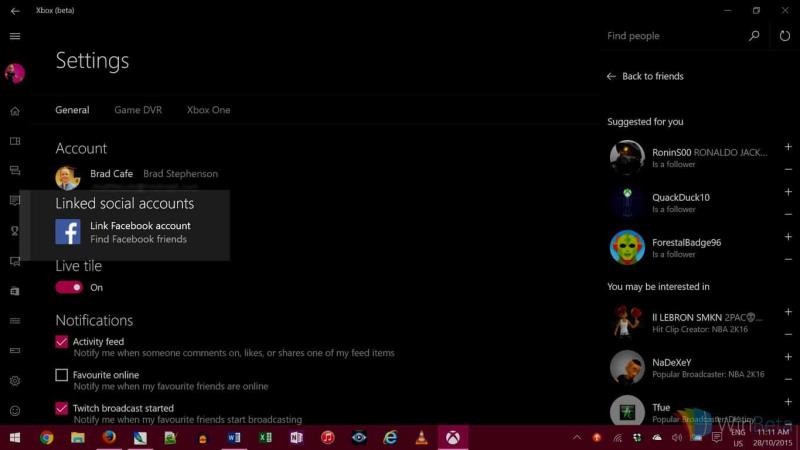 Windows 10Xboxアプリを介してFacebookをXboxLiveに接続します