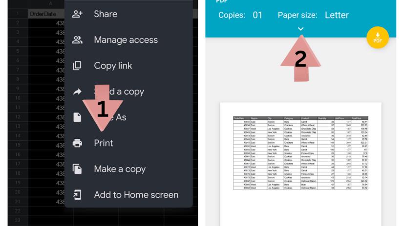 How to Set the Print Area in Google Sheets