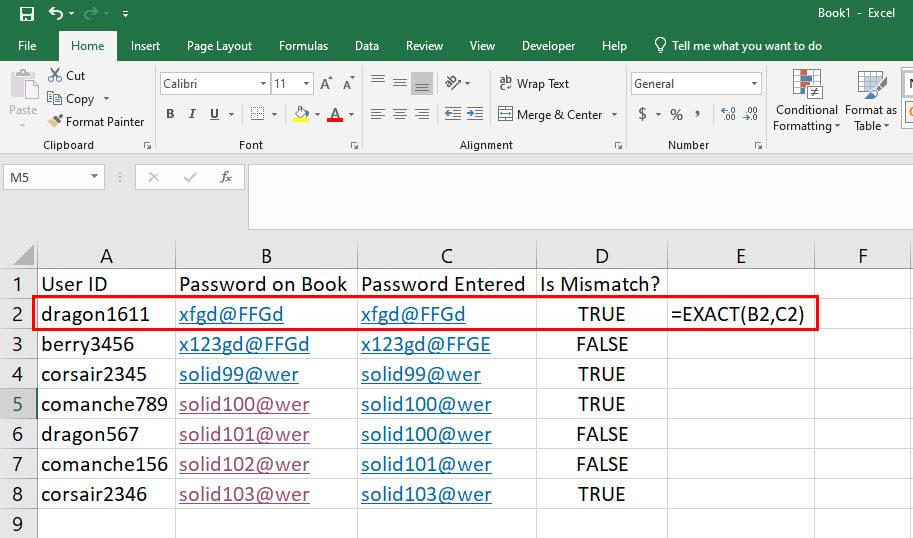 วิธีเปรียบเทียบข้อความใน Excel: 8 วิธีที่ดีที่สุดและง่ายดาย