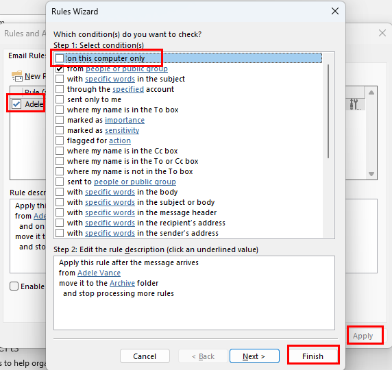 このアカウントで Outlook ルールがサポートされていない問題を修正する方法