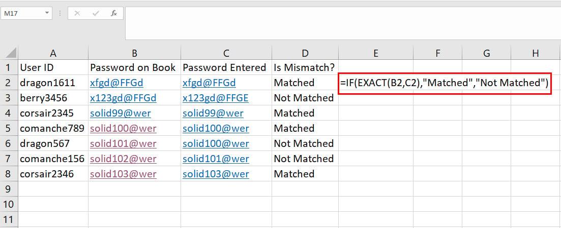 วิธีเปรียบเทียบข้อความใน Excel: 8 วิธีที่ดีที่สุดและง่ายดาย