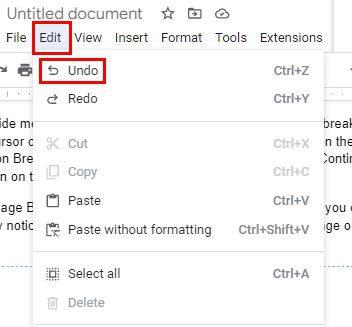Google Docs: Cum să utilizați întreruperile de pagină