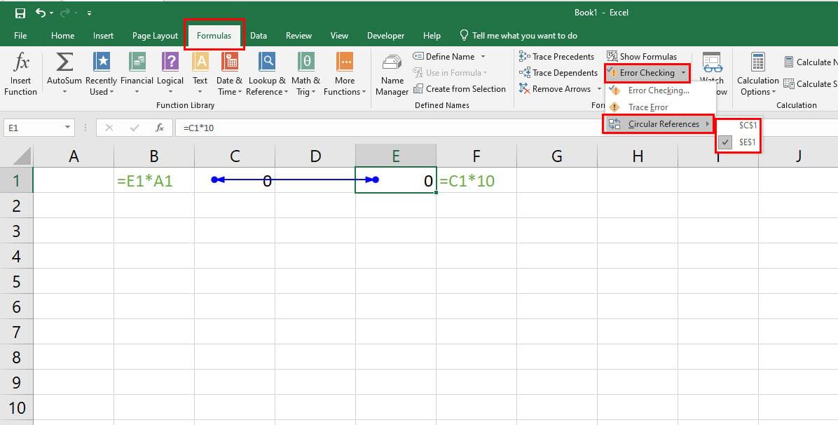 Hoe circulaire verwijzingen in Excel te vinden om foutieve gegevens te voorkomen
