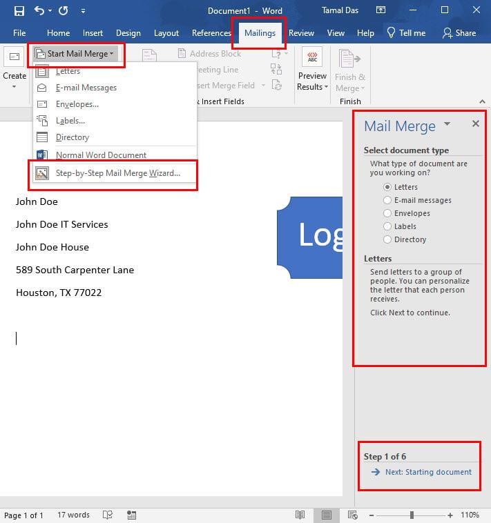 如何以兩種輕鬆的方式將郵件從 Excel 合併到 Word