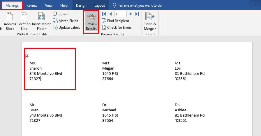 MS Word Mail Merge を使用して Excel からラベルを印刷する方法