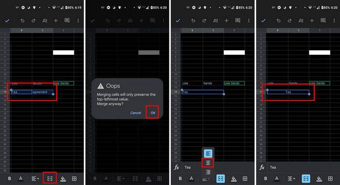 Google Sheets : comment fusionner facilement des cellules