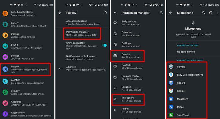 Android 11: como ver quais aplicativos têm acesso ao microfone e à câmera