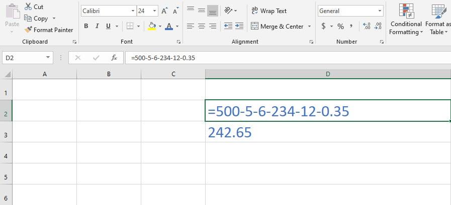 วิธีใช้สูตรการลบ Excel – 6 วิธีที่ดีที่สุด