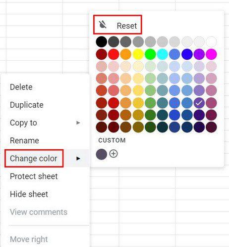 Google Sheets : comment colorer les onglets de code