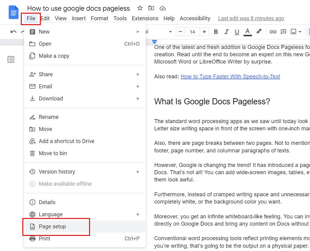 最大限の集中力と共同作業のために Google Docs Pageless を使用する方法