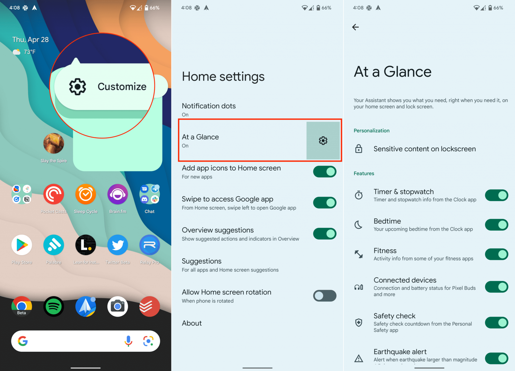 Comment utiliser Android 12 en un coup d'œil Widget