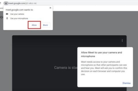 Como corrigir o Google Meet não pode acessar a câmera
