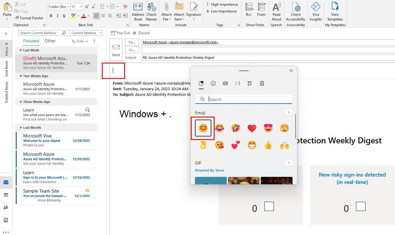Outlook 電子メールに絵文字を追加する方法: 7 つの最良の方法