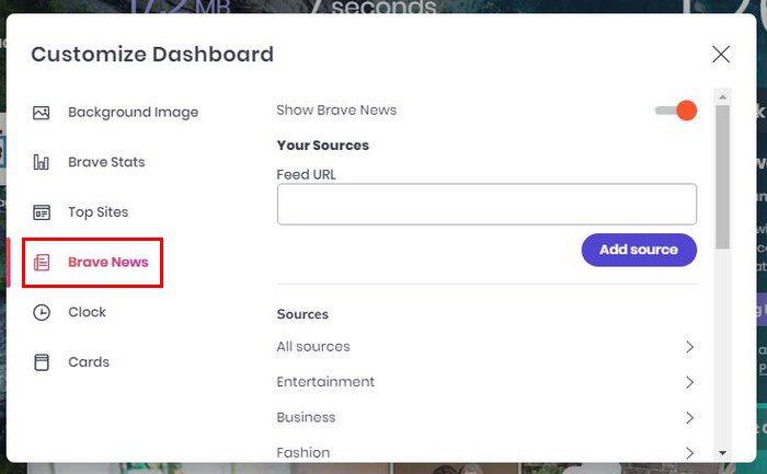 Brave Browser: come personalizzare la pagina Nuova scheda