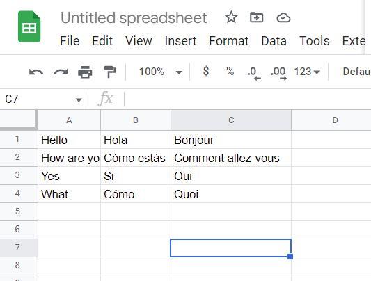 Foi de calcul Google: Cum să utilizați formula Google Translate