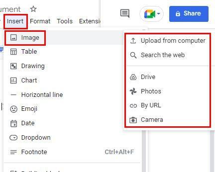 Google ドキュメント: 画像を挿入、回転する方法