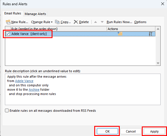 Comment réparer les règles Outlook ne sont pas prises en charge pour ce compte