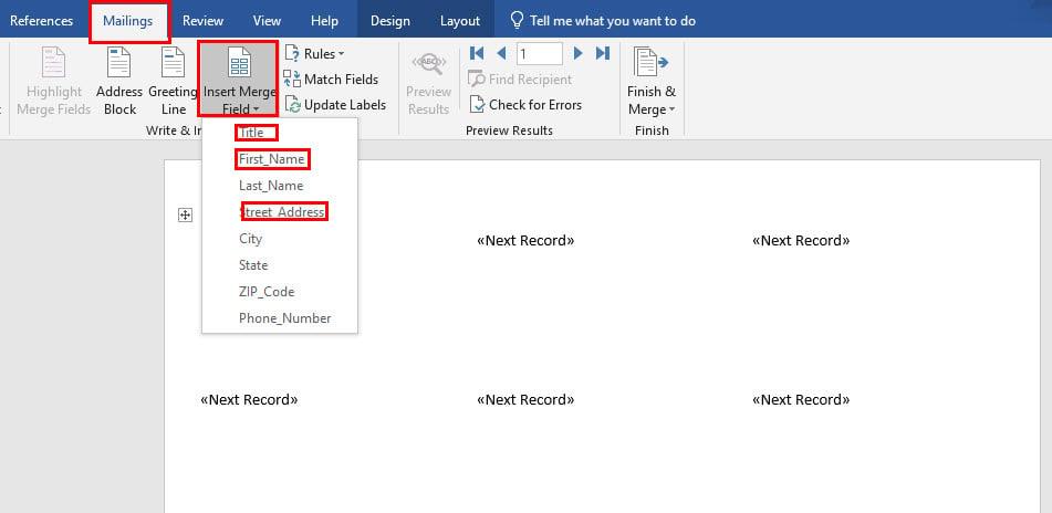 So drucken Sie Etiketten aus Excel mit MS Word Seriendruck