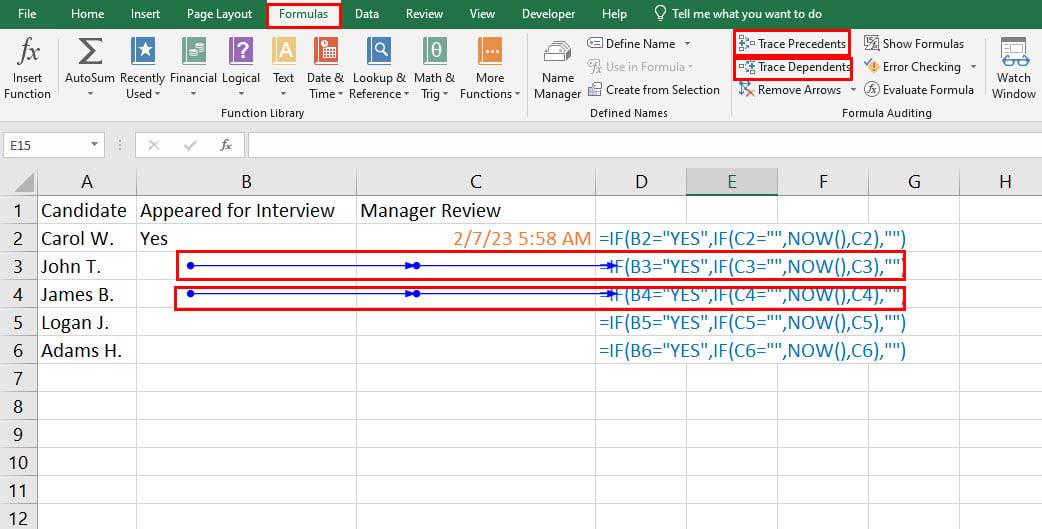 誤ったデータを回避するために Excel で循環参照を見つける方法