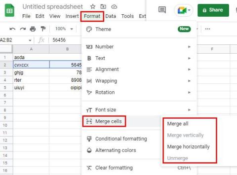 Google Spreadsheets: eenvoudig cellen samenvoegen