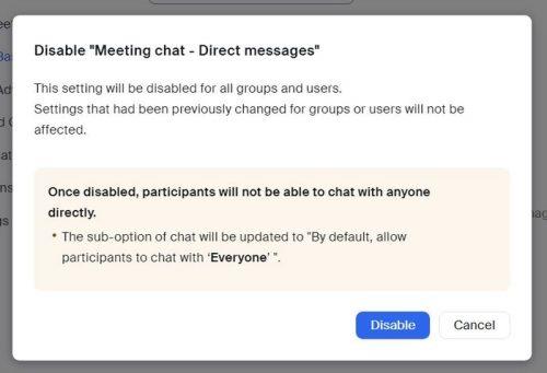 Cómo deshabilitar el chat para una reunión de Zoom