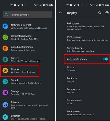 Comment activer/désactiver la rotation de l'écran sur Android