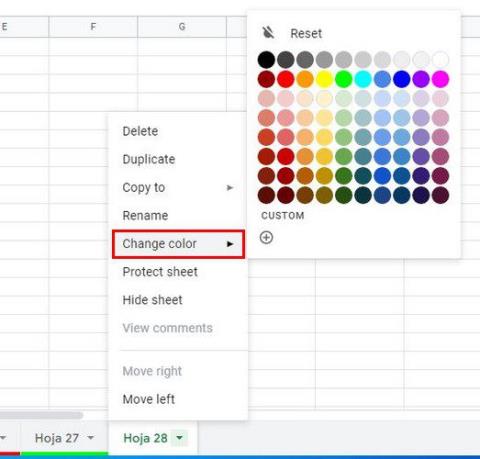 Foi de calcul Google: Cum să colorați filele de coduri