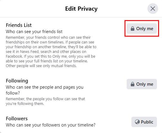 Facebookの友達リストを他人から隠す方法
