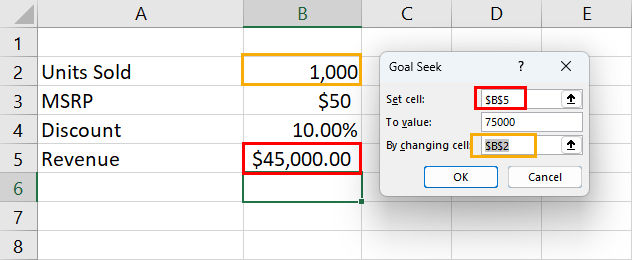 Excel でゴール シークを使用する方法 (実際の例を使用)