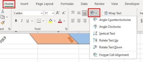 Excel: come inclinare il testo nelle celle