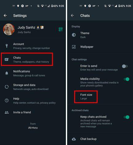 WhatsApp: Cum să schimbați dimensiunea textului