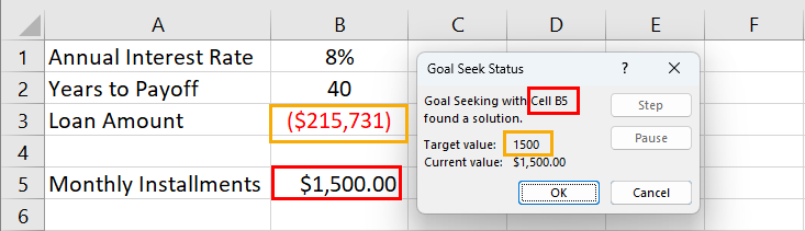 كيفية استخدام Goal Seek في Excel (مع أمثلة من الحياة الواقعية)