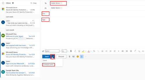Een e-mail plannen in Outlook op Windows, Mac, iOS en Android