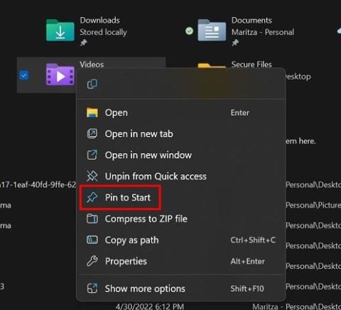 Windows 11: كيفية تثبيت ملف أو مجلد في قائمة ابدأ