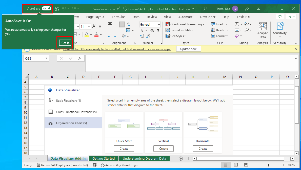 Windows、Mac、iPad の Excel で自動保存をオンにする方法