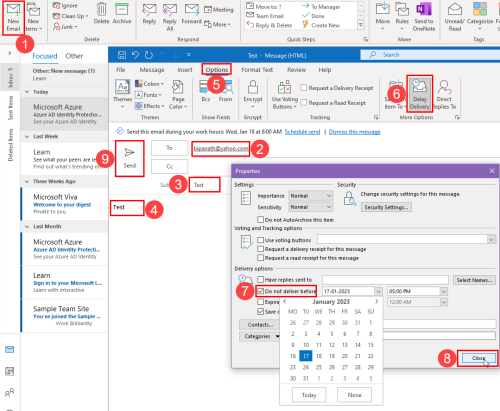 Een e-mail plannen in Outlook op Windows, Mac, iOS en Android