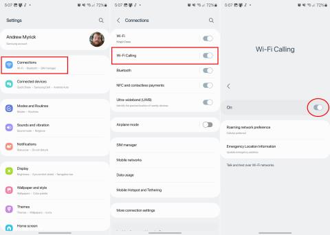 Galaxy S23: Włącz / wyłącz połączenia Wi-Fi