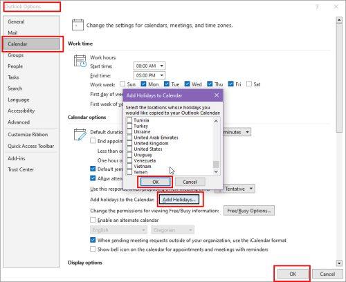 Jak dodać święta do kalendarza programu Outlook w systemie Windows i aplikacji internetowej