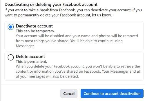 Czy mogę dezaktywować Facebooka i Keep Messengera?