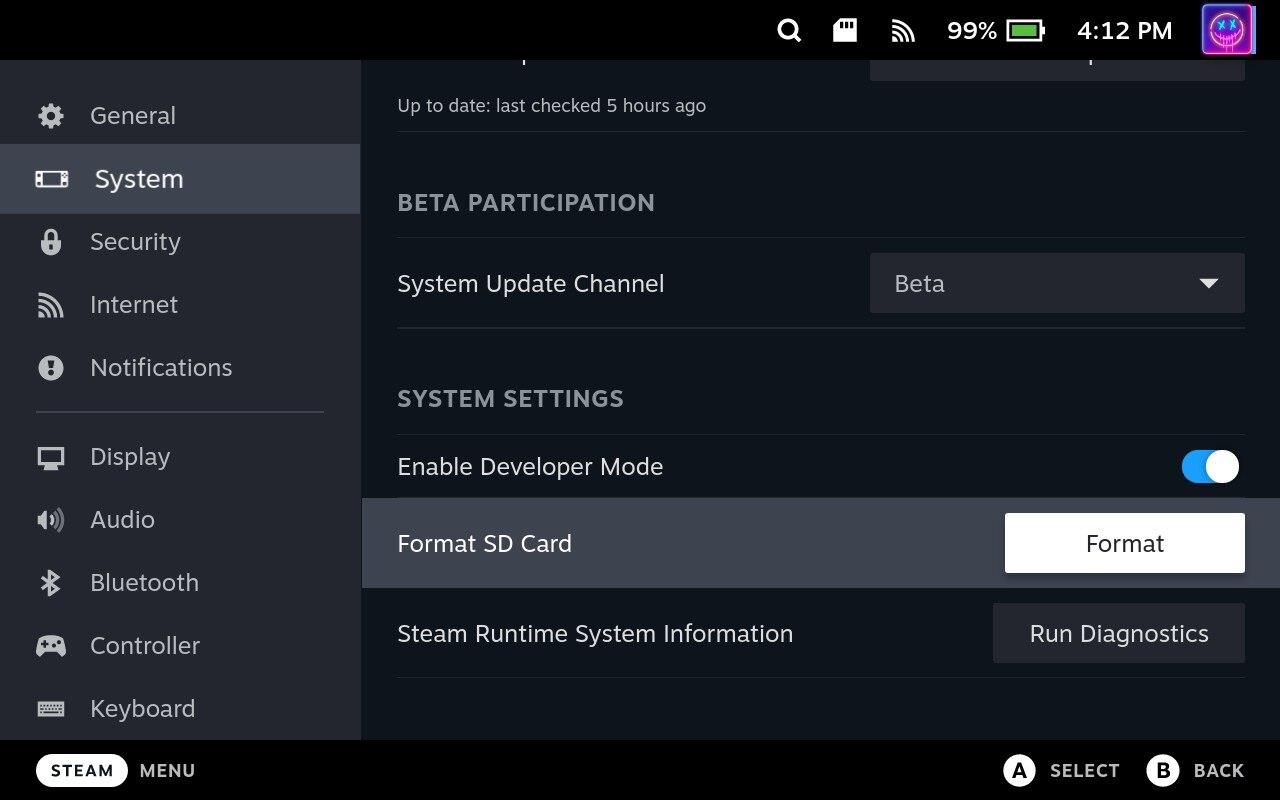 Steam Deck : comment formater une carte SD