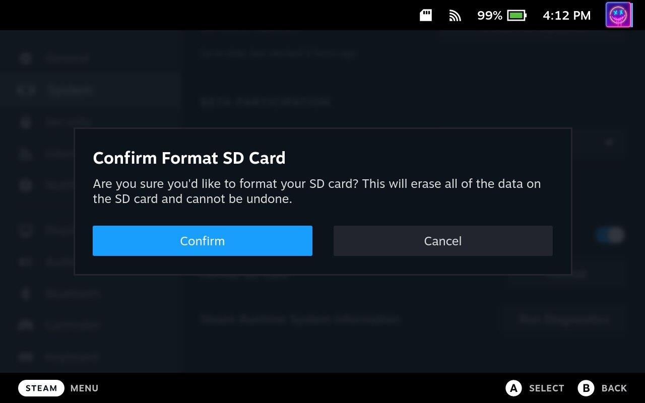 Steam Deck: Cómo formatear la tarjeta SD