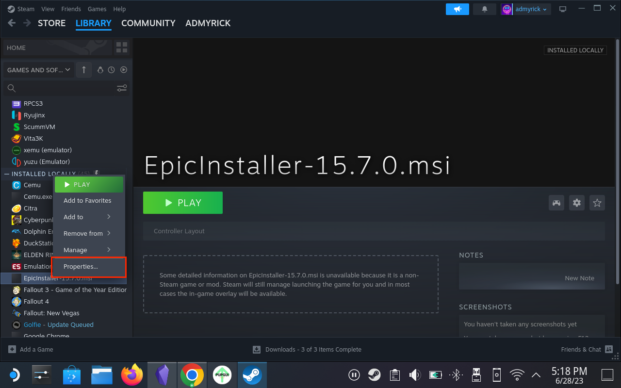 Steam Deck に Epic Games ストアをインストールする方法