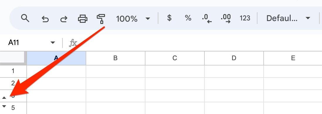 Rijen en kolommen verbergen en zichtbaar maken in Google Spreadsheets