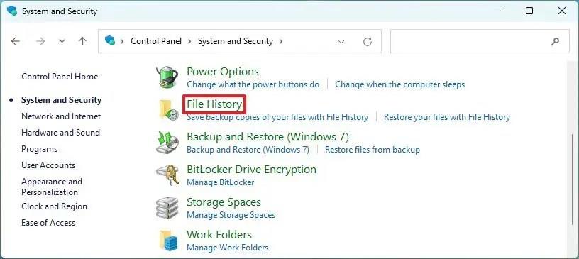 How to use File History backup on Windows 11