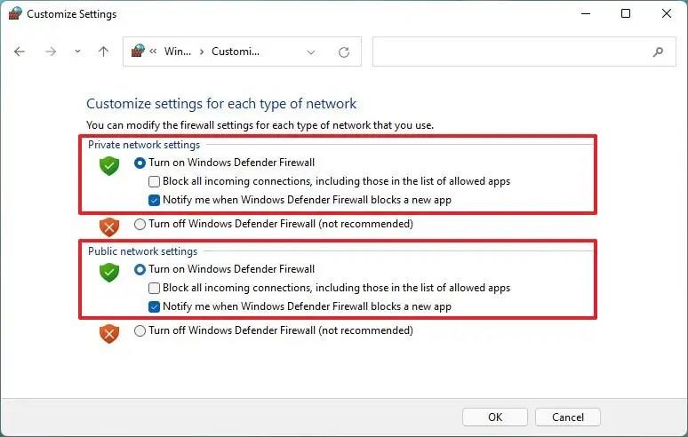 How to disable firewall on Windows 11