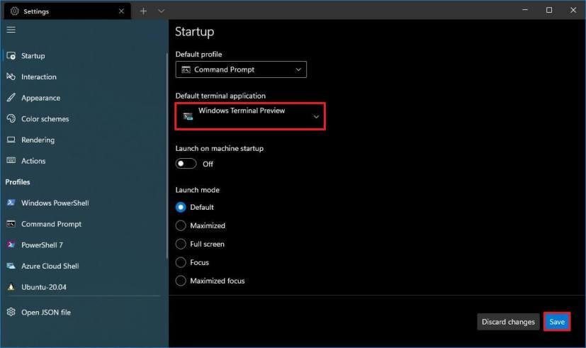 How to set Windows Terminal default app for Command Prompt, PowerShell, WSL